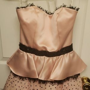 Sherri hill pink/black heart dress size 2